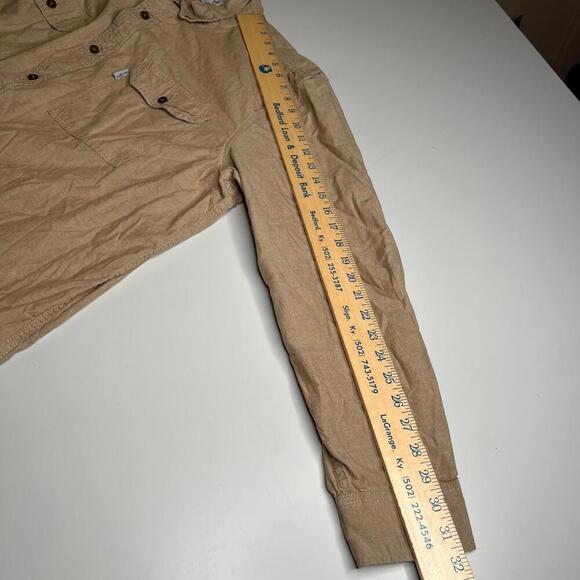 Carhartt Men’s 2XL Regular Relaxed Fit Button-Up Work Shirt Beige Tan Long - Picture 2 of 7